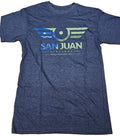 Bellingham Flag San Juan Airlines Logo T-Shirt in Heather Blue