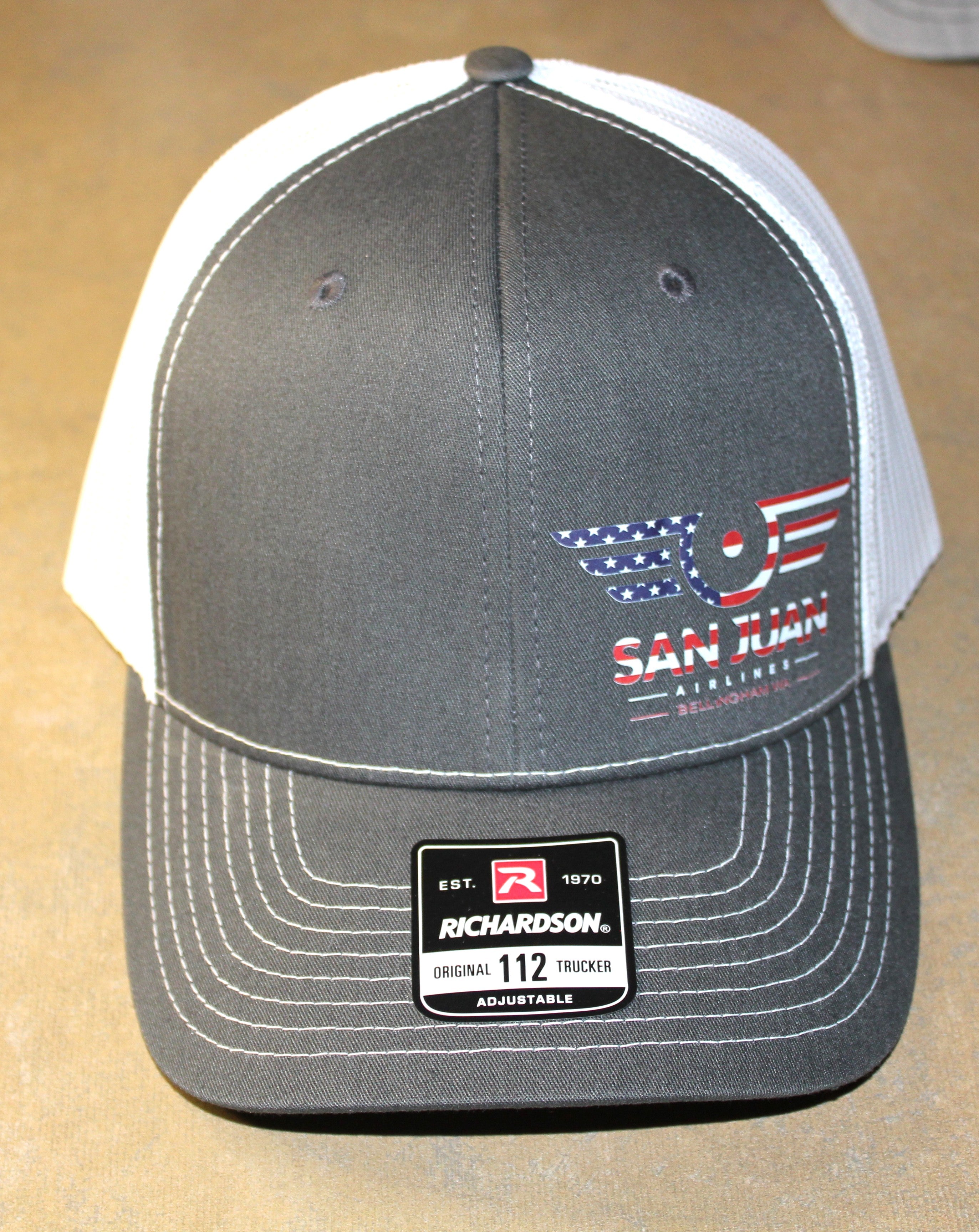 SJA - Grey American Flag Trucker Hat