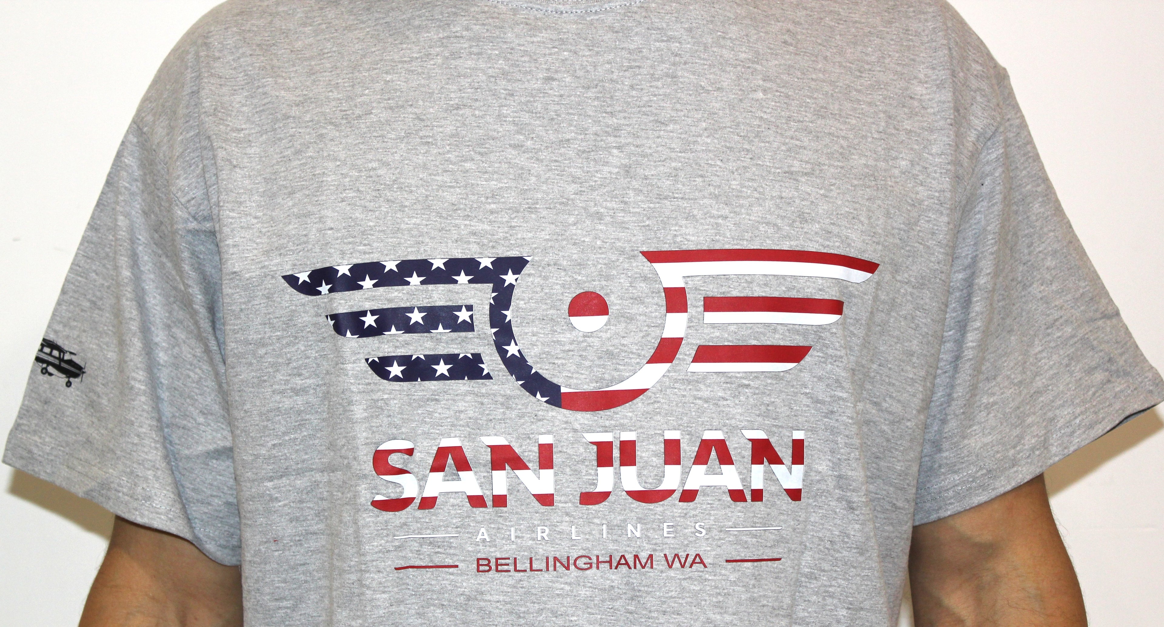 SJA - Light Grey T-Shirt with Flag Colors