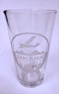 San Juan Airlines Etched Pint Glass